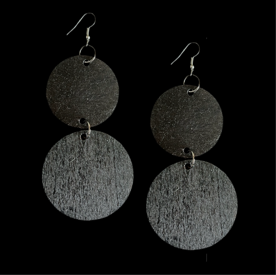 Wood circles earrings