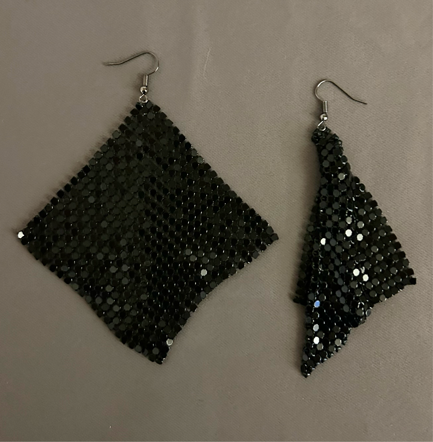 Black shimmering earrings