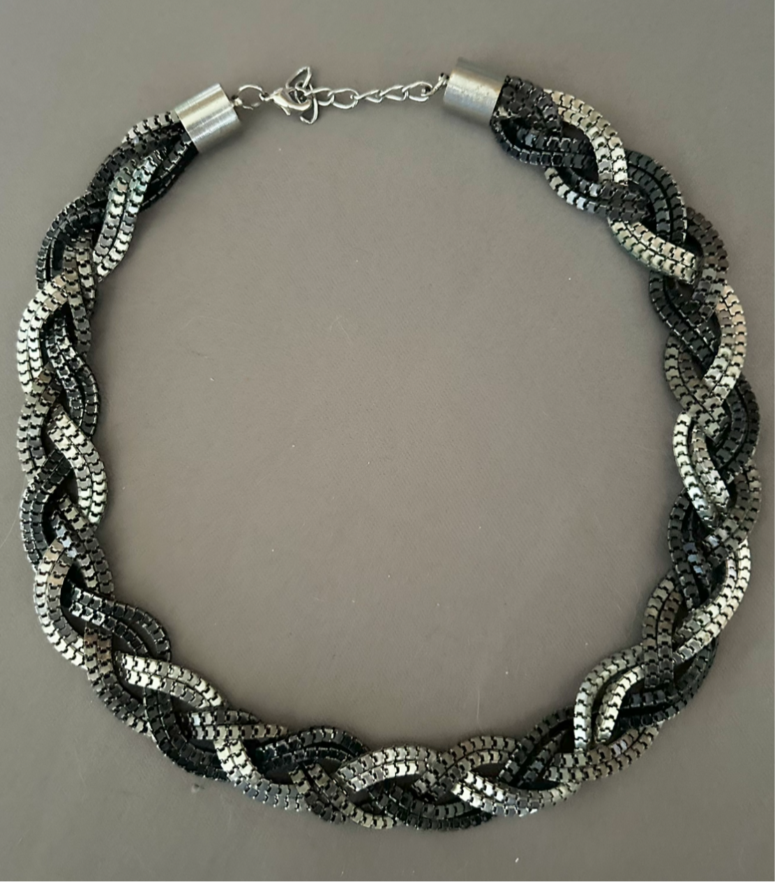 Braided two-tone necklace