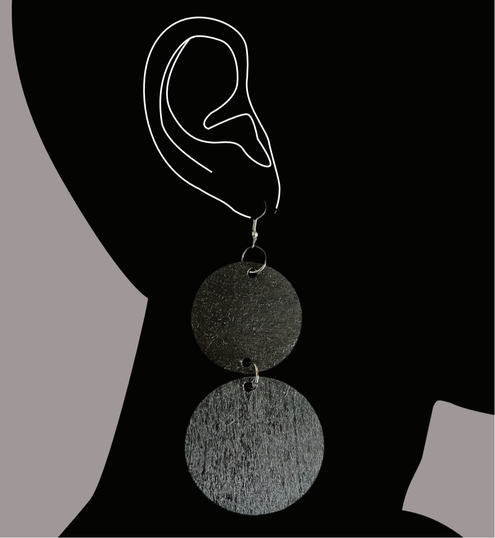 Wood circles earrings