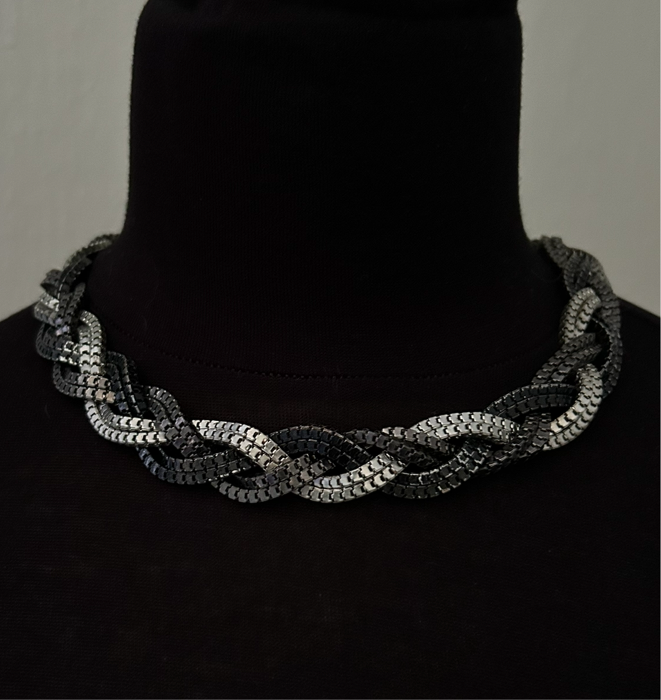 Braided two-tone necklace