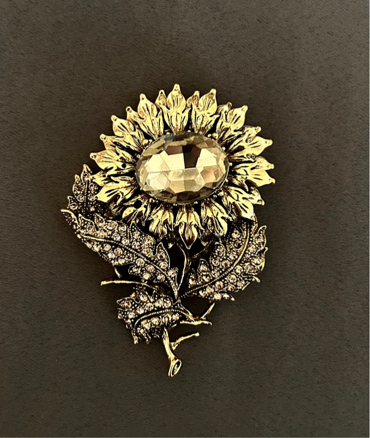 Sunflower brooch