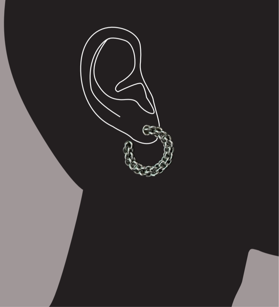 Chain hoops earrings