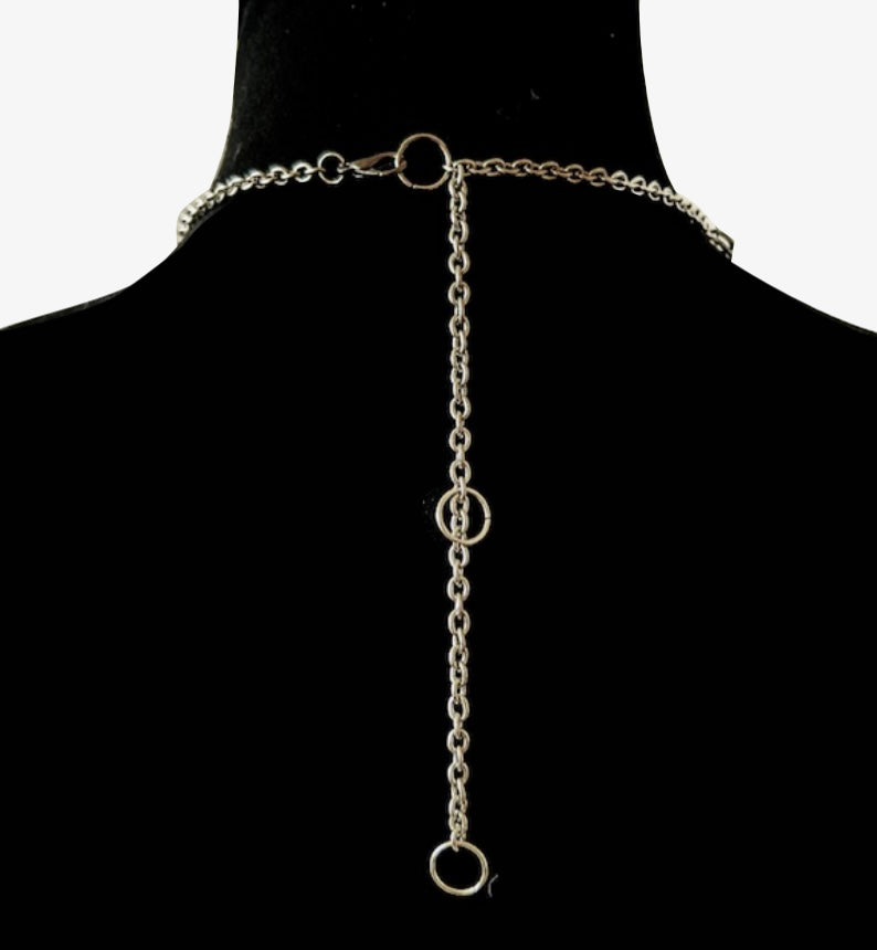 Two-tone safety pin necklace