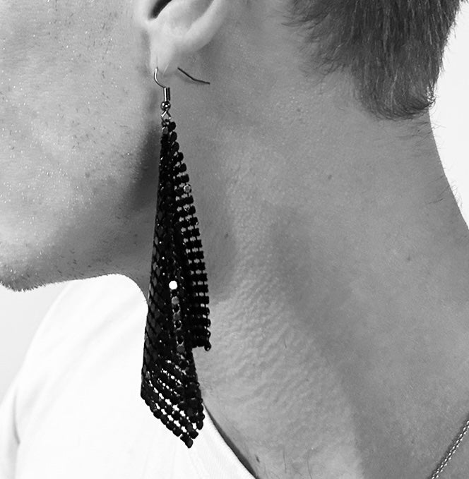 Black shimmering earrings
