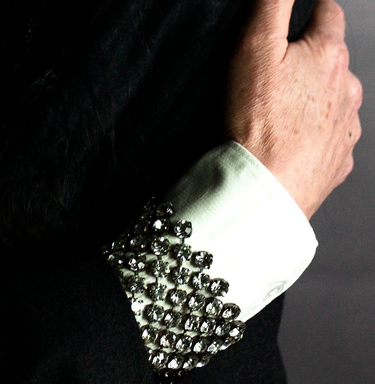 Black and white rhinestone bracelet