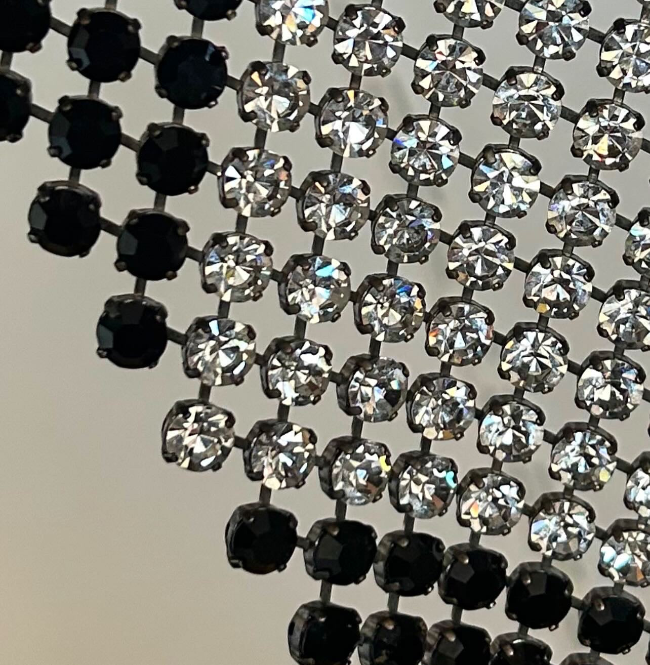 Black and white rhinestone bracelet