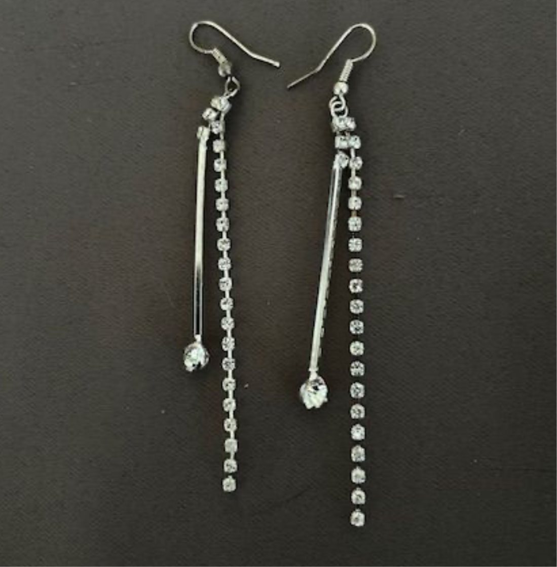 Earrings with rhinestone pendants