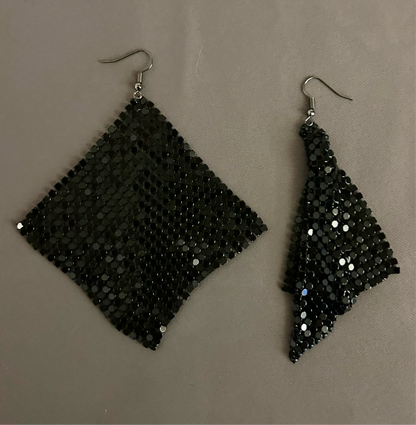 Black shimmering earrings