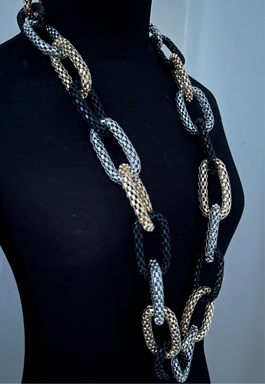 Three-tone chain necklace