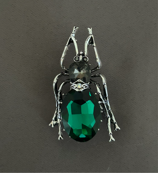 Bug green brooch