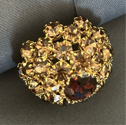 Boule rhinestone brooch