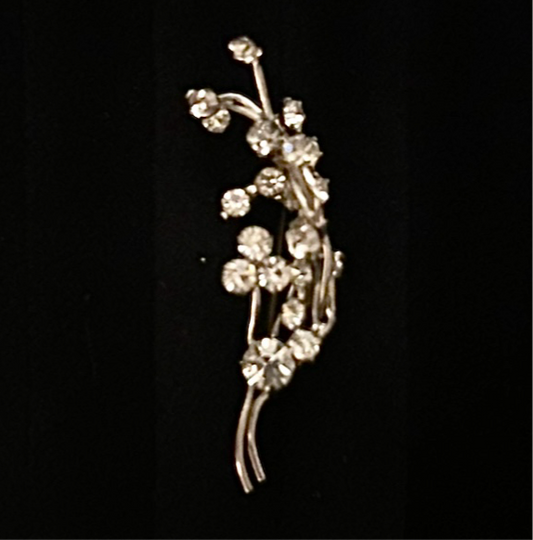 Rhinestone twig brooch