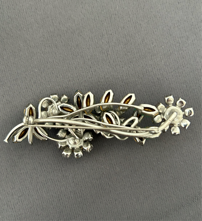 Twig with flowers brooch