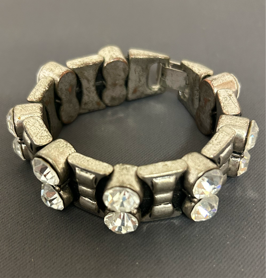 Metal and rhinestone bracelet