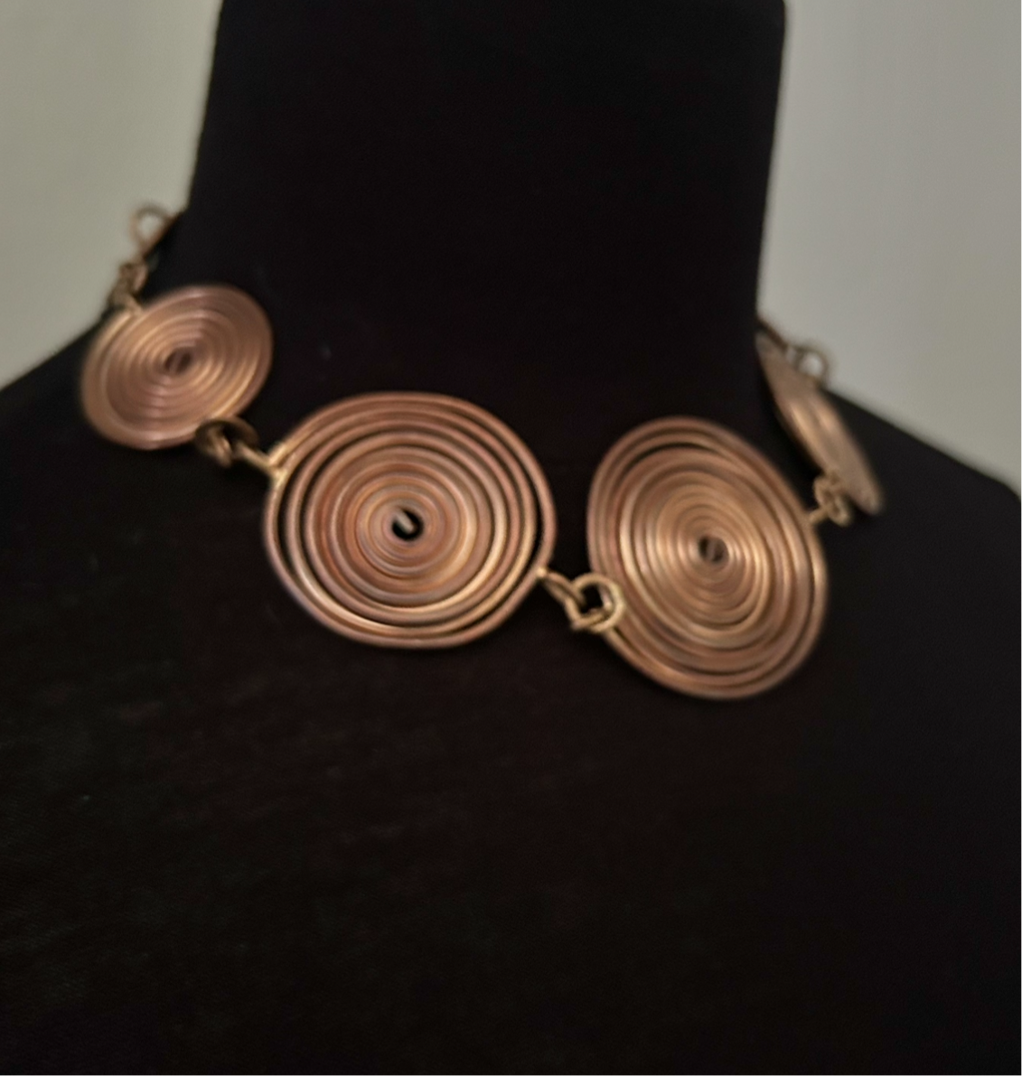 Copper spirale necklace