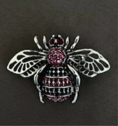 Fly rhinestone brooch