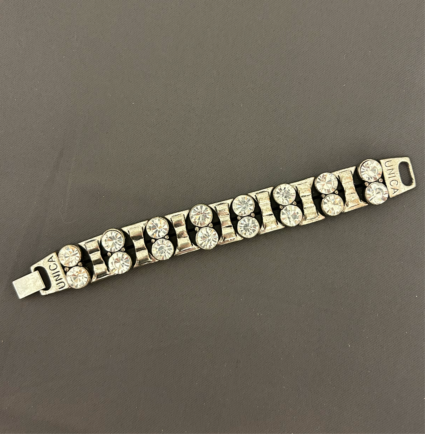 Metal and rhinestone bracelet