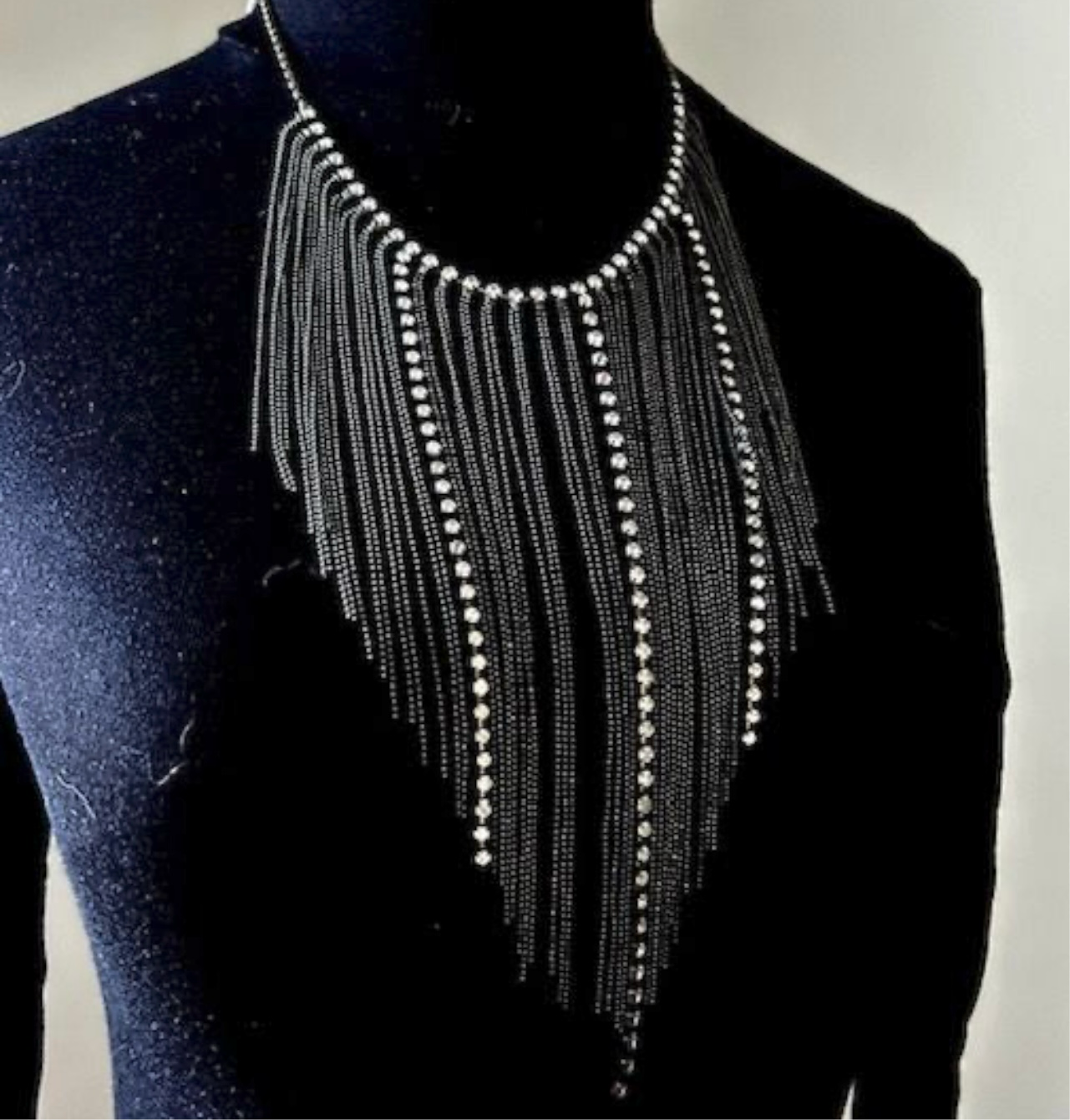 Chain and rhinestone necklace