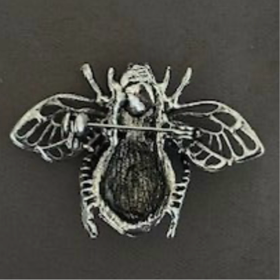 Fly rhinestone brooch