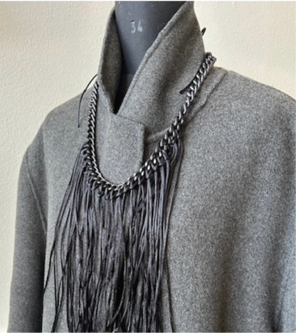 Chain necklace with satin ribbons