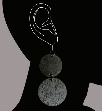 Wood circles earrings