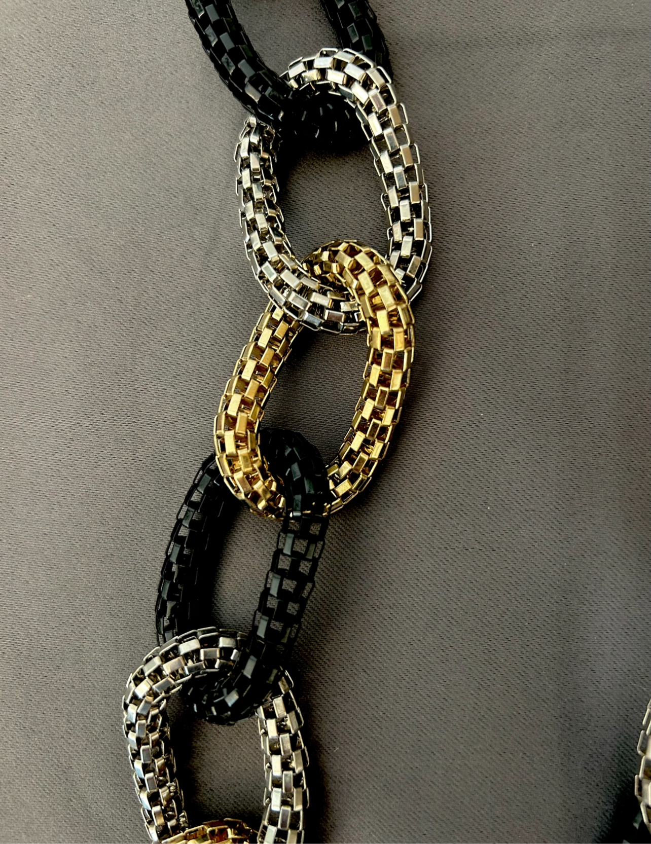 Three-tone chain necklace