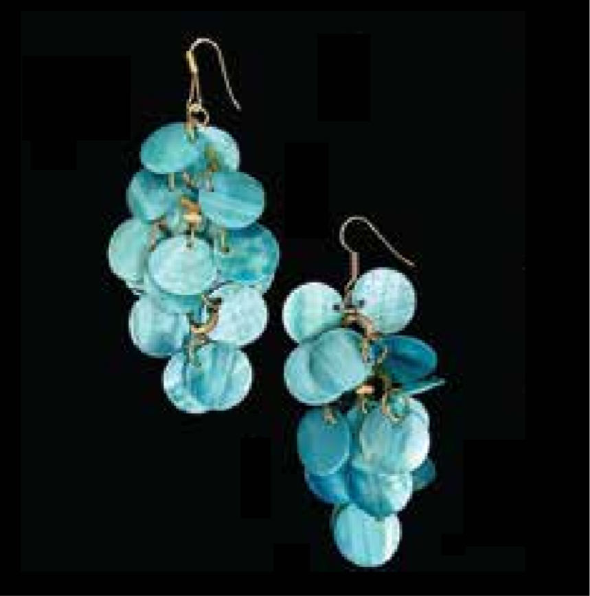 Turquoise coin pendant earrings