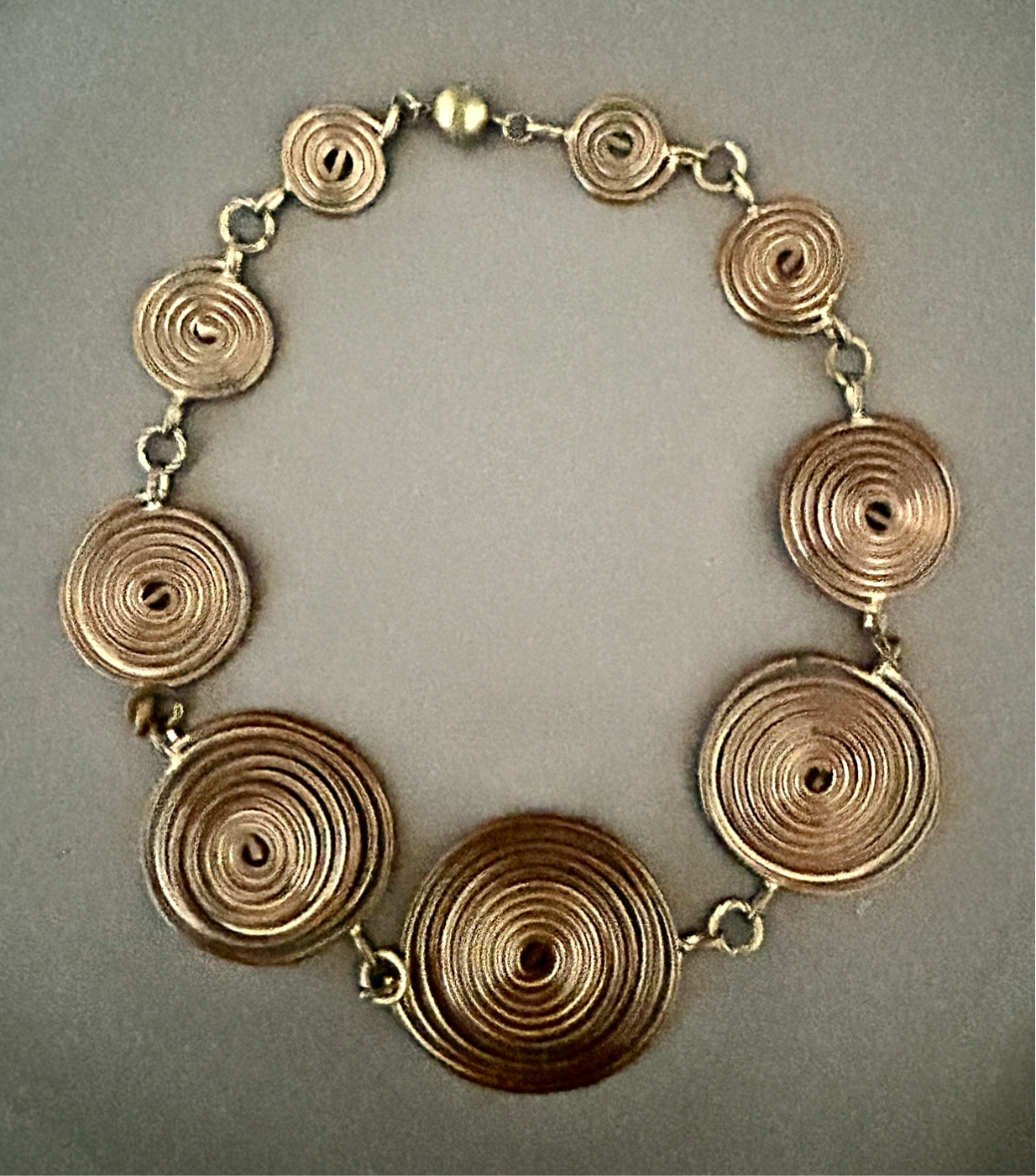 Copper spirale necklace