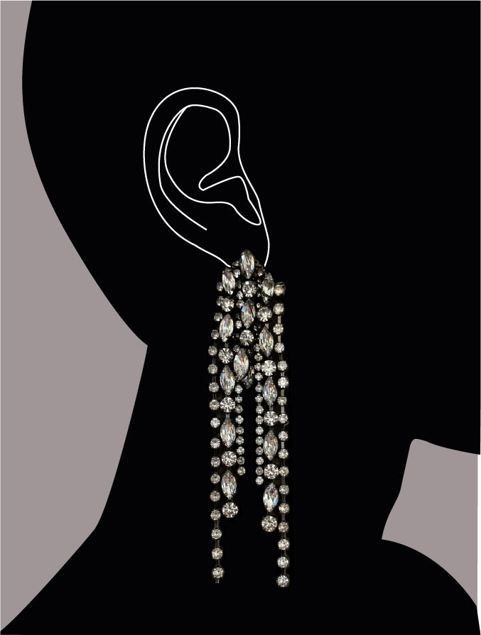 Smoke rhinestone earring