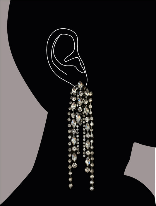 Smoke rhinestone earring