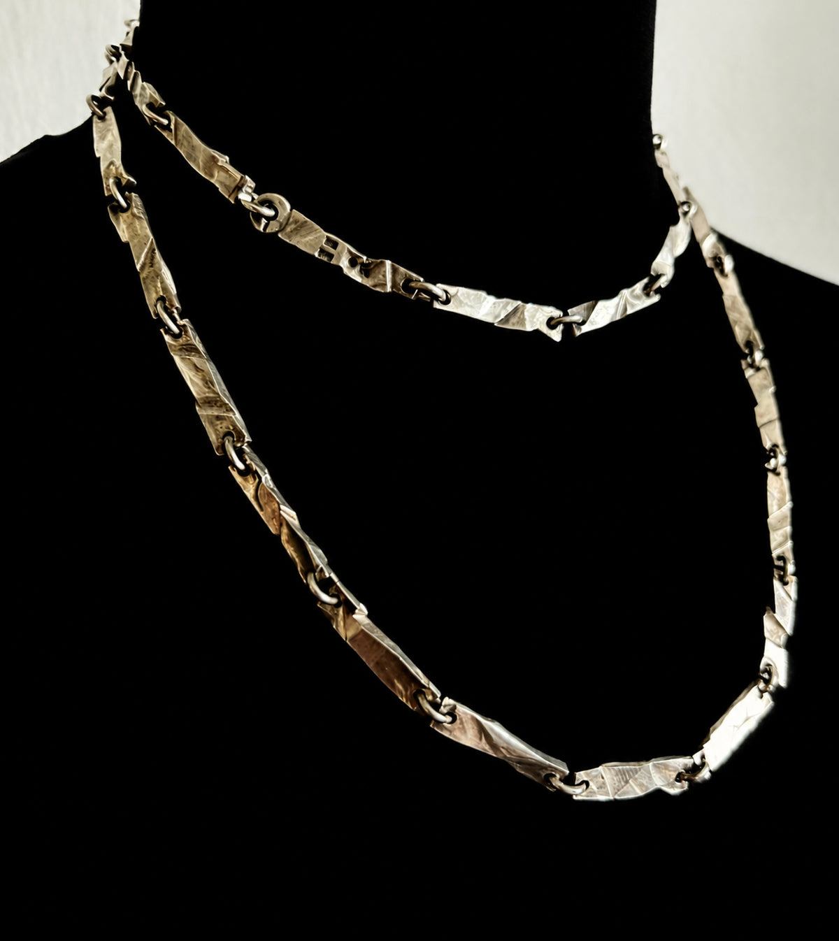 Handcrafted hammered sterling silver set