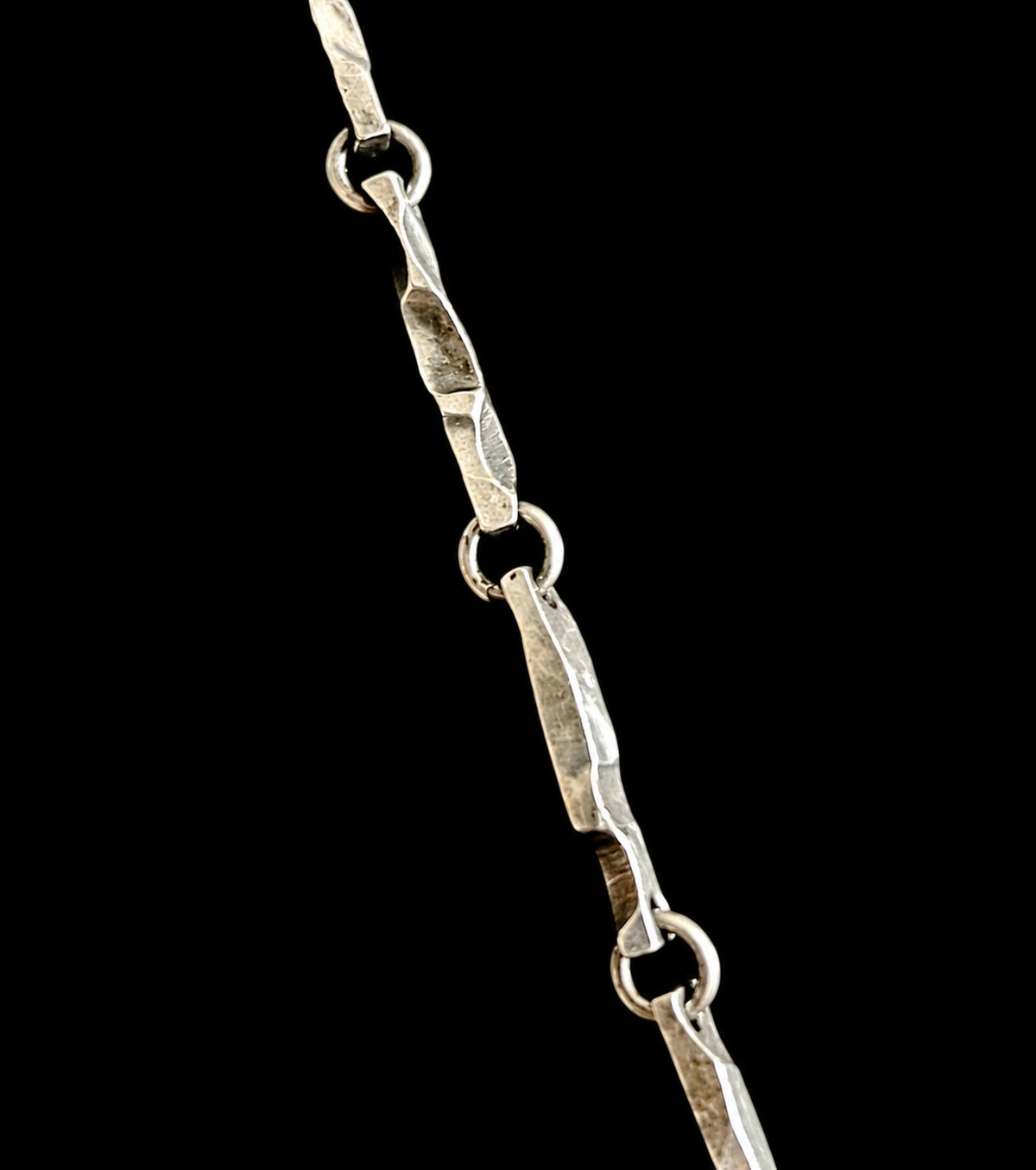 Handcrafted hammered sterling silver set