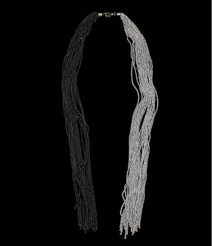 Long two-tone multi-chain necklace