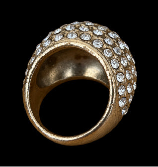 Boule rhinestone ring