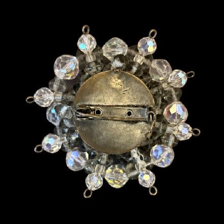 Glass bead brooch
