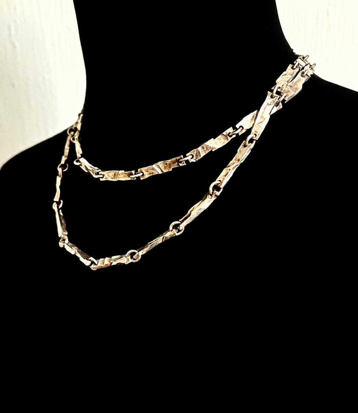 Handcrafted hammered sterling silver set