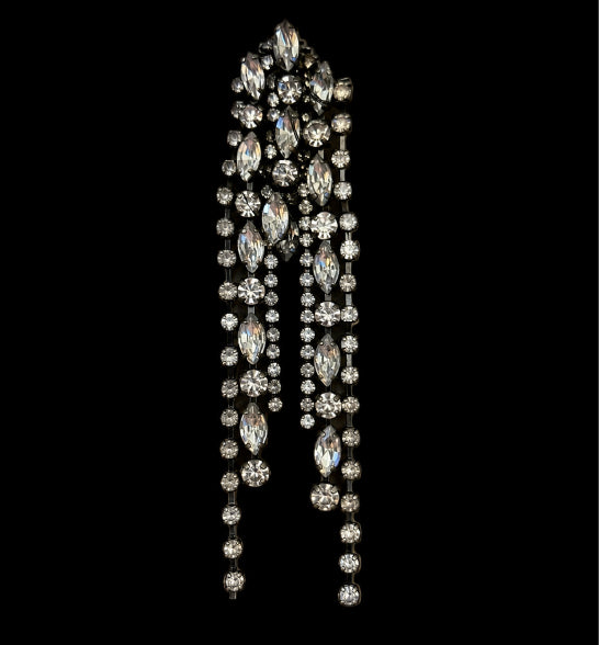 Smoke rhinestone earring