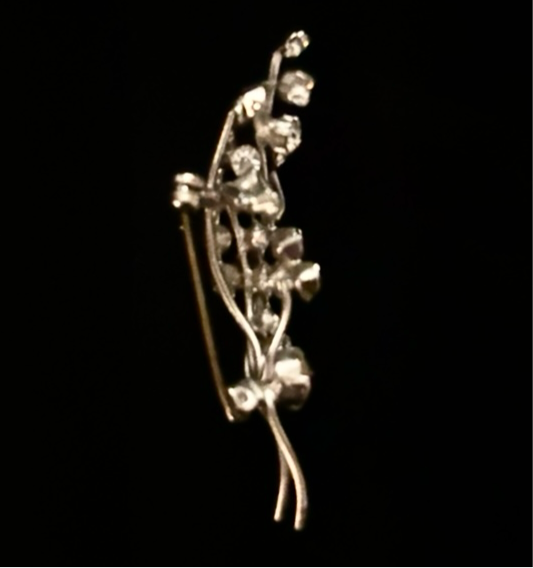 Rhinestone twig brooch