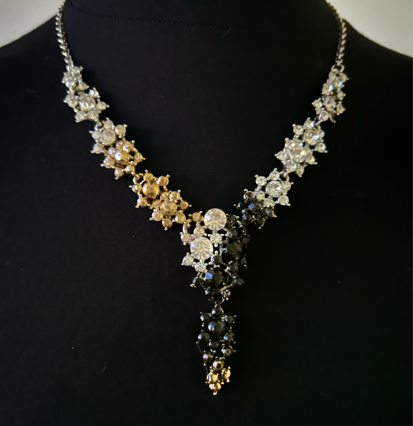 Painted rhinestone necklace