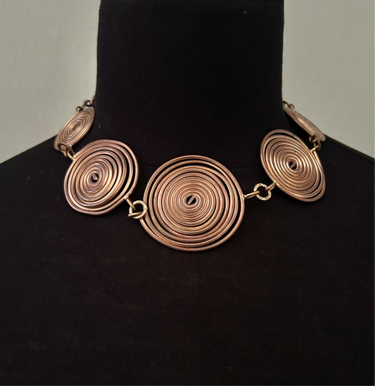 Copper spirale necklace