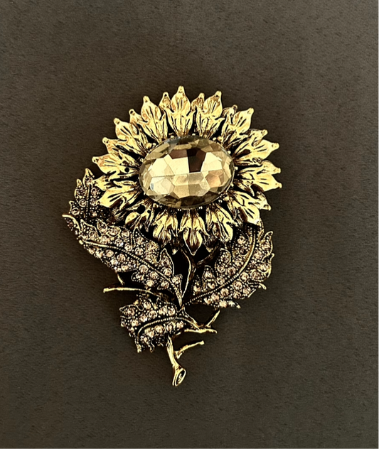 Sunflower brooch