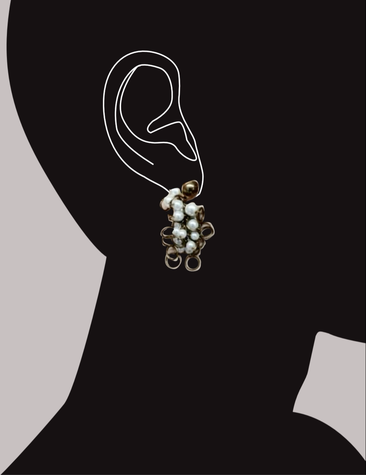 Pearl and ring earrings